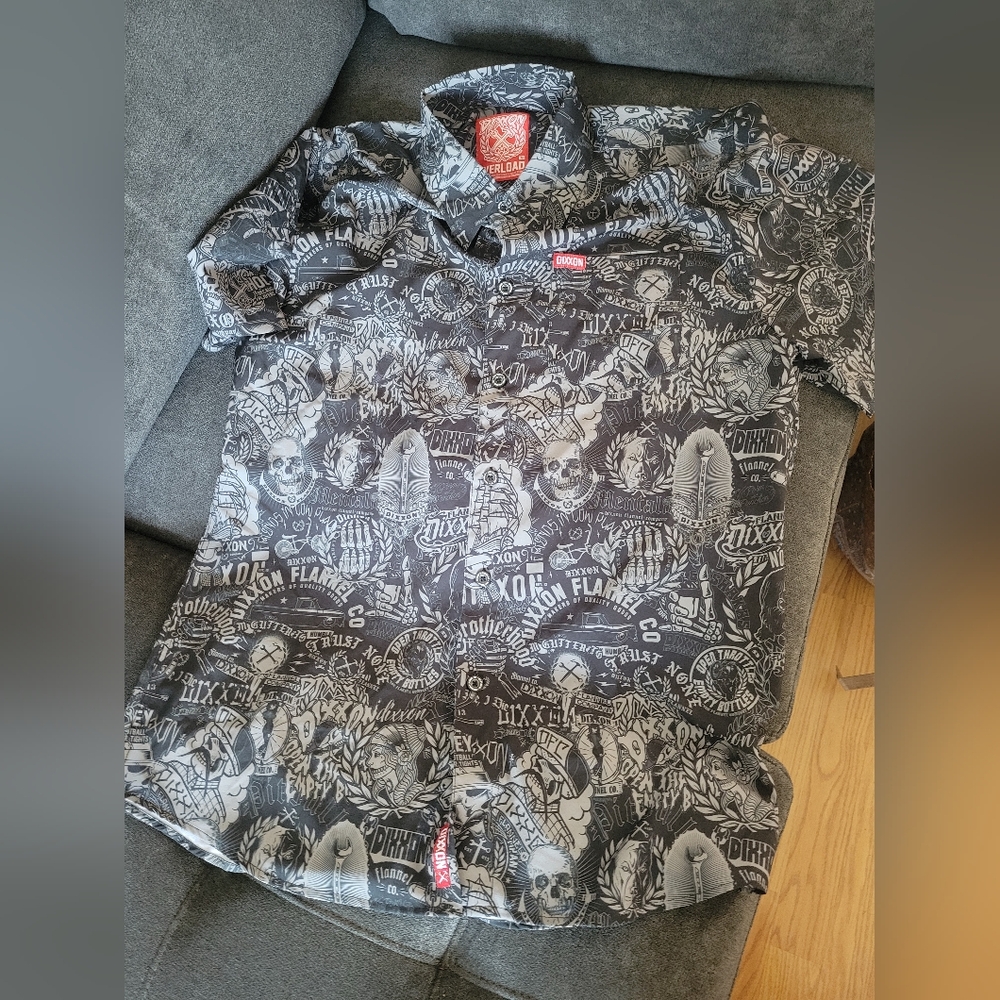 Dixxon skull print short sleeve shirt